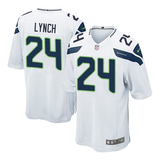 24 Marshawn Lynch Limited White Jersey 
