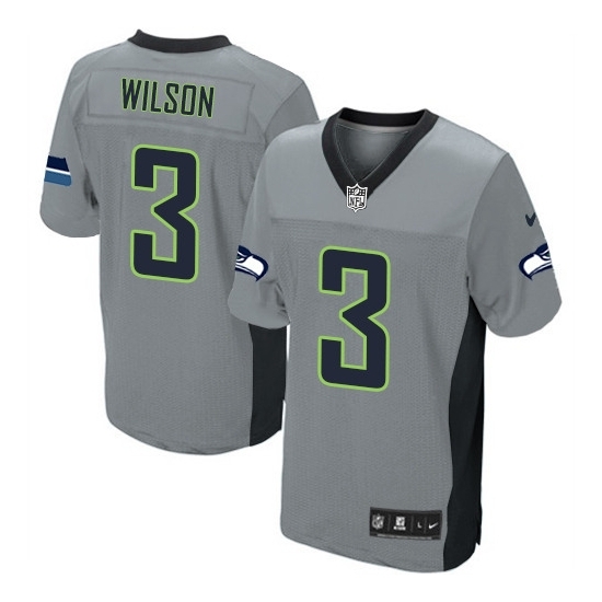 Russell Wilson Elite Grey Shadow Jersey - Russell Wilson Authentic Jersey